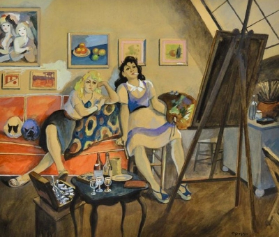 Modelos-en-el-taller-del-Artista-Opisso-Sala-Ricard
