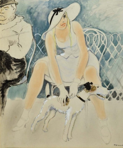 Oscar Wilde, Toulousse Lautrec y muchacha - Opisso Sala, Ricard
