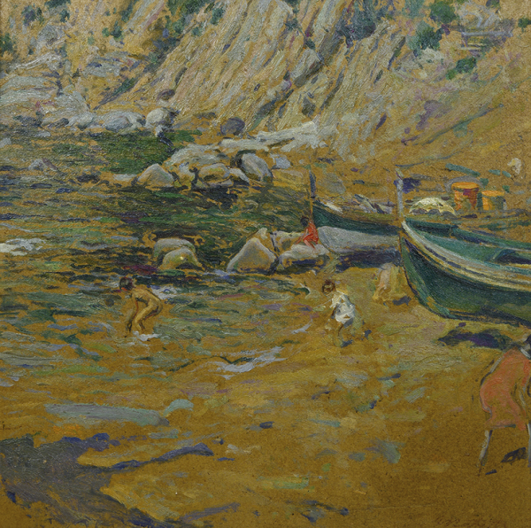 Marina con barcas y ninos - Matilla Marina, Segundo