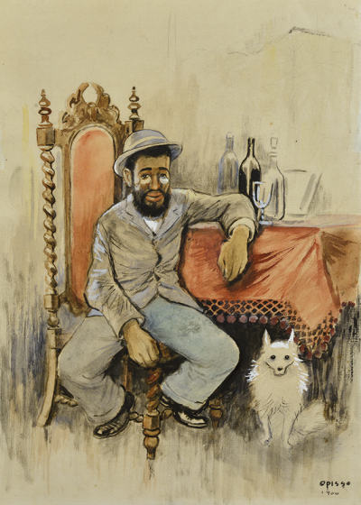 Toulousse Lautrech con perro - Opisso Sala, Ricard