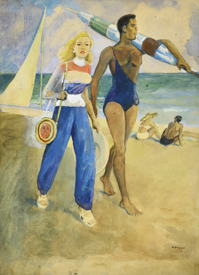 En la playa - Opisso Sala, Ricard