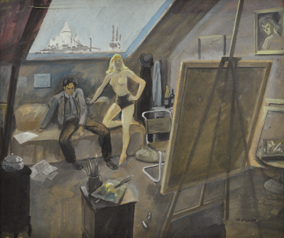 El pintor y la modelo - Opisso Sala, Ricard