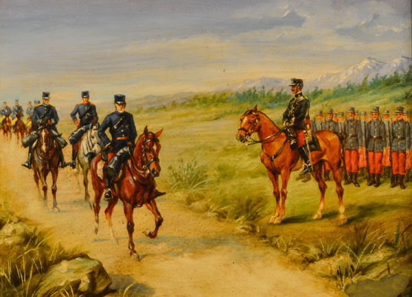 escuela-europea-del-siglo-xix_pase-de-soldados-a-caballo